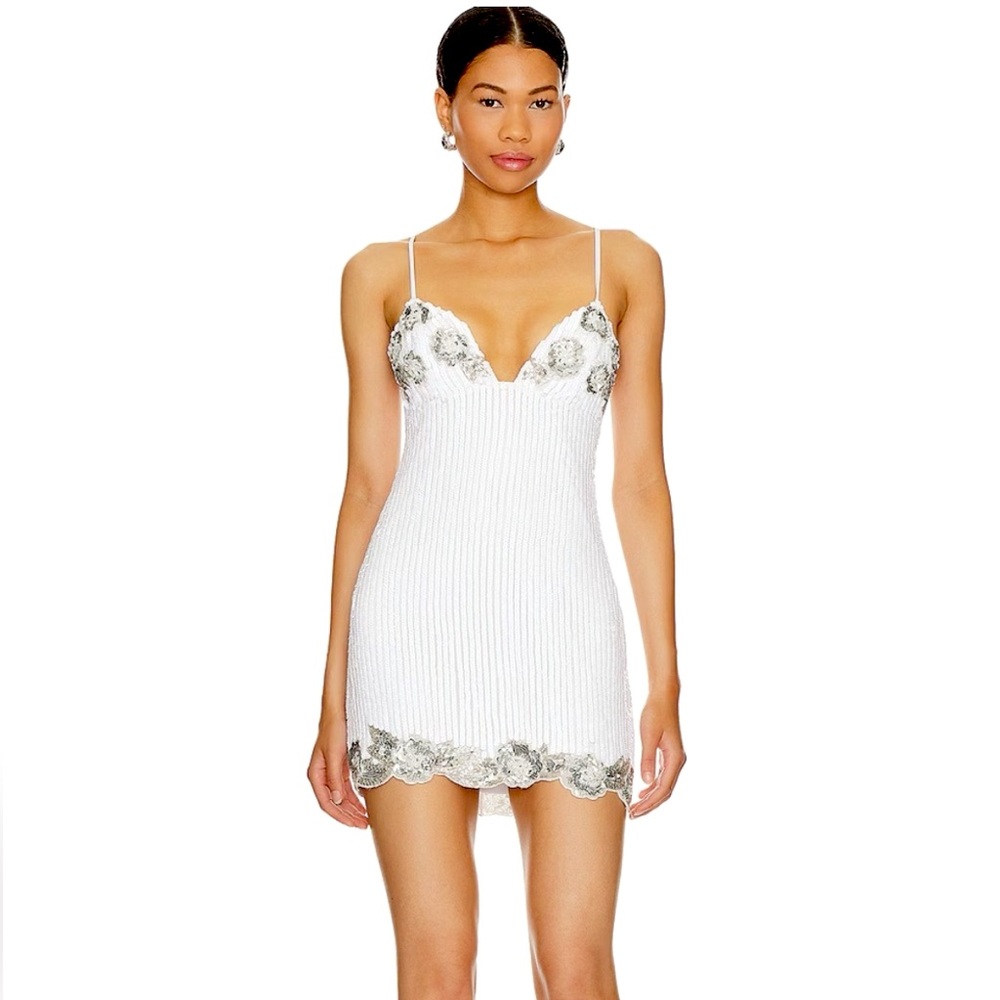 NWT Revolve MAJORELLE Cal Embellished Mini
Dress in White M